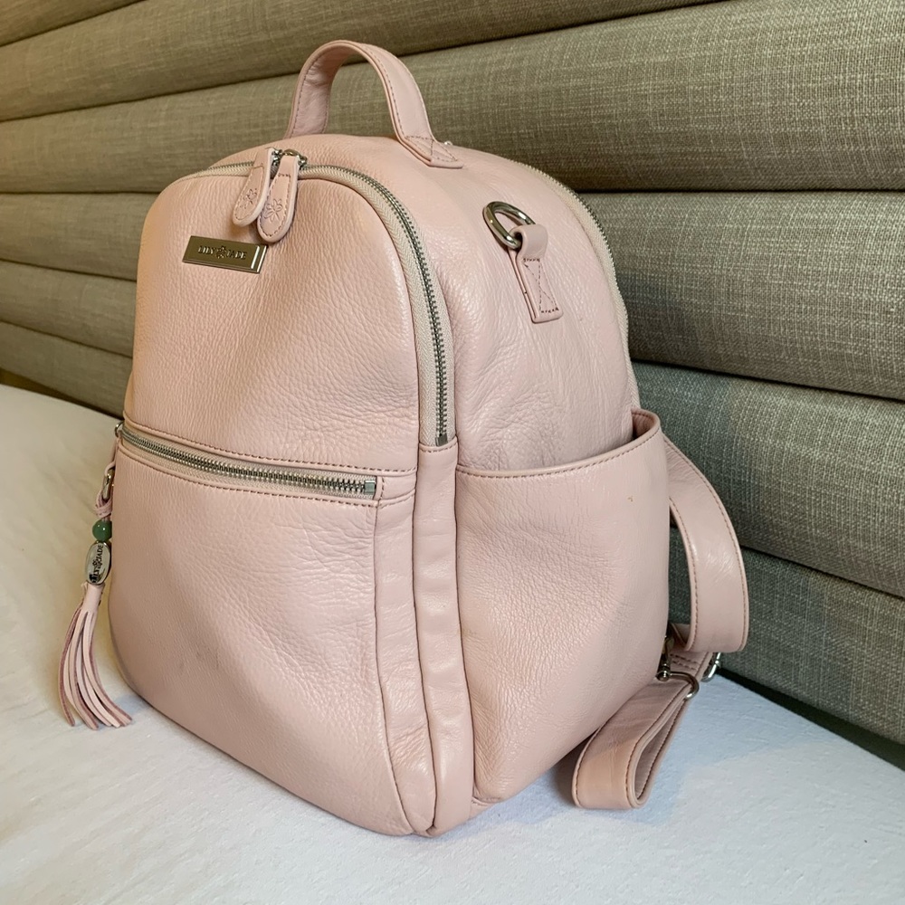 LILY JADE Pink Leather convertible Backpack Purse, exc condition!! Diaper bag
